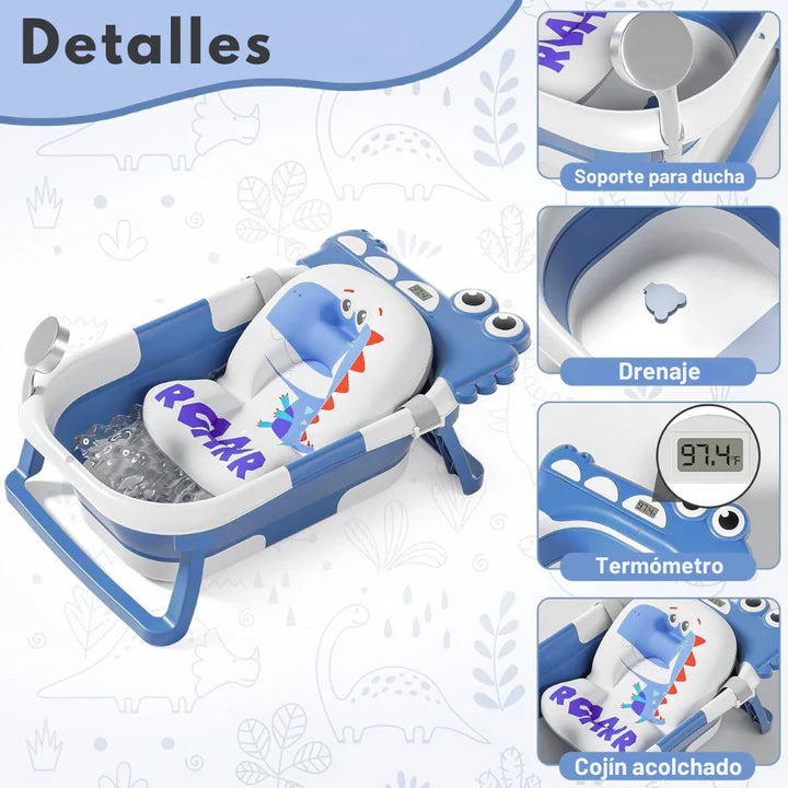 Bañera Plegable Para Bebe Con Termómetro