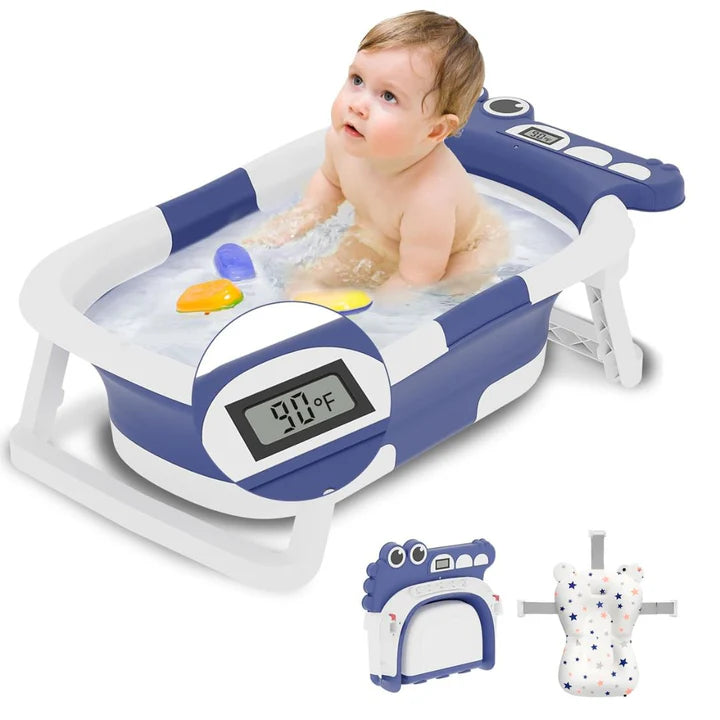 Bañera Plegable Para Bebe Con Termómetro