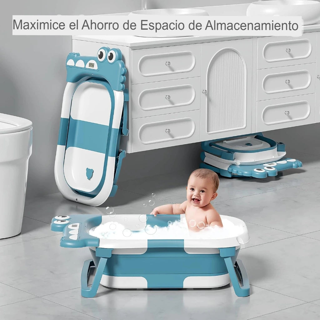 Bañera Plegable Para Bebe Con Termómetro